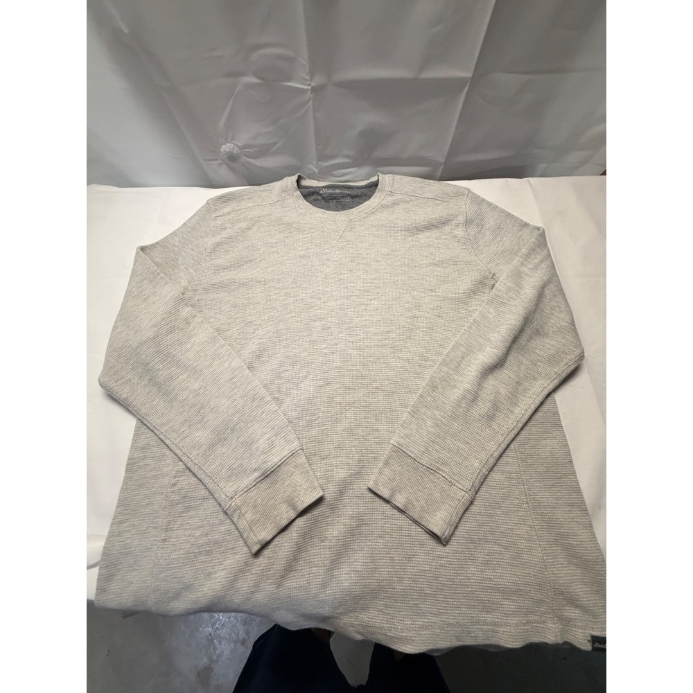 Eddie Bauer Mens 2XL Gray Waffle Knit Thermal Long Sleeve Shirt EM32LK106